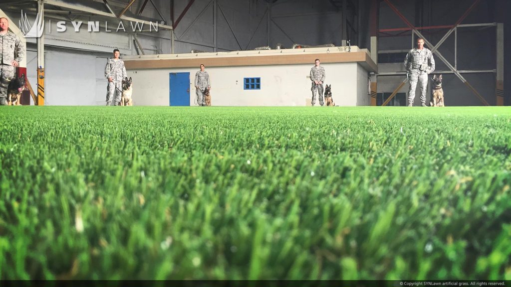 image of forklift unloading artificial grass