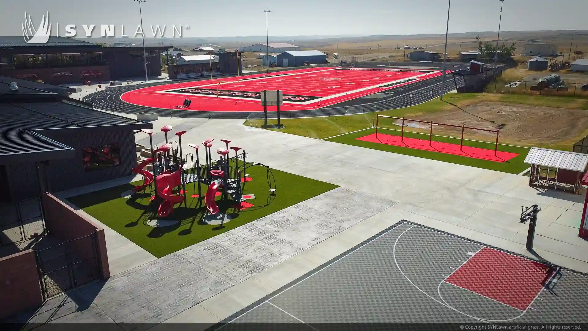 SYNLawn artificial playground grass for Winifred School District Montana image of SYNLawn artificial playground grass for Winifred School District Montana