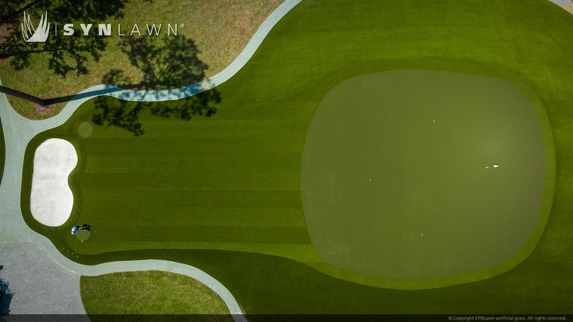 SYNLawn Golf custom putting green at Deer Creek Jacksonville FL aerial view Image of SYNLawn Golf custom putting green at Deer Creek Jacksonville FL aerial view