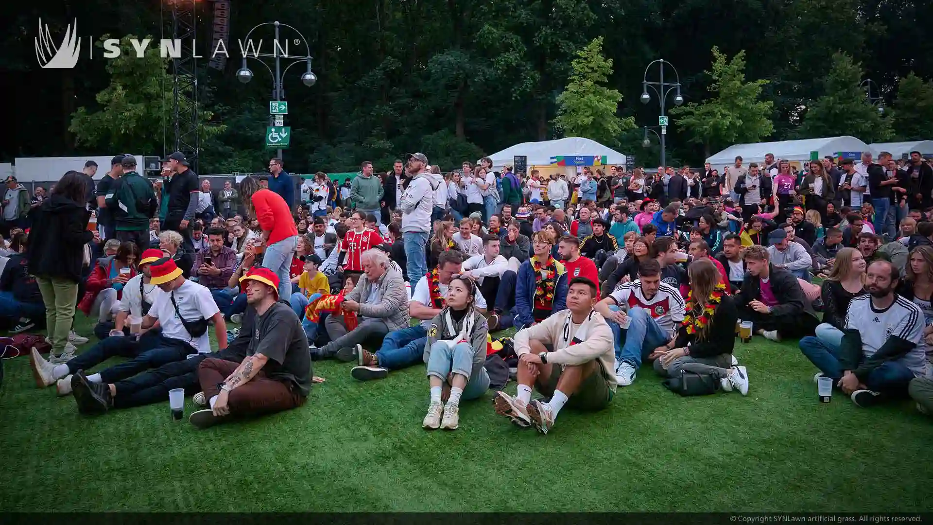 SYNLawn artificial grass event turf at the Brandenburg Gate Berlin for the EUFA Euro 2024 Premier Championship Tournament image of SYNLawn artificial grass event turf at the Brandenburg Gate Berlin for the EUFA Euro 2024 Premier Championship Tournament