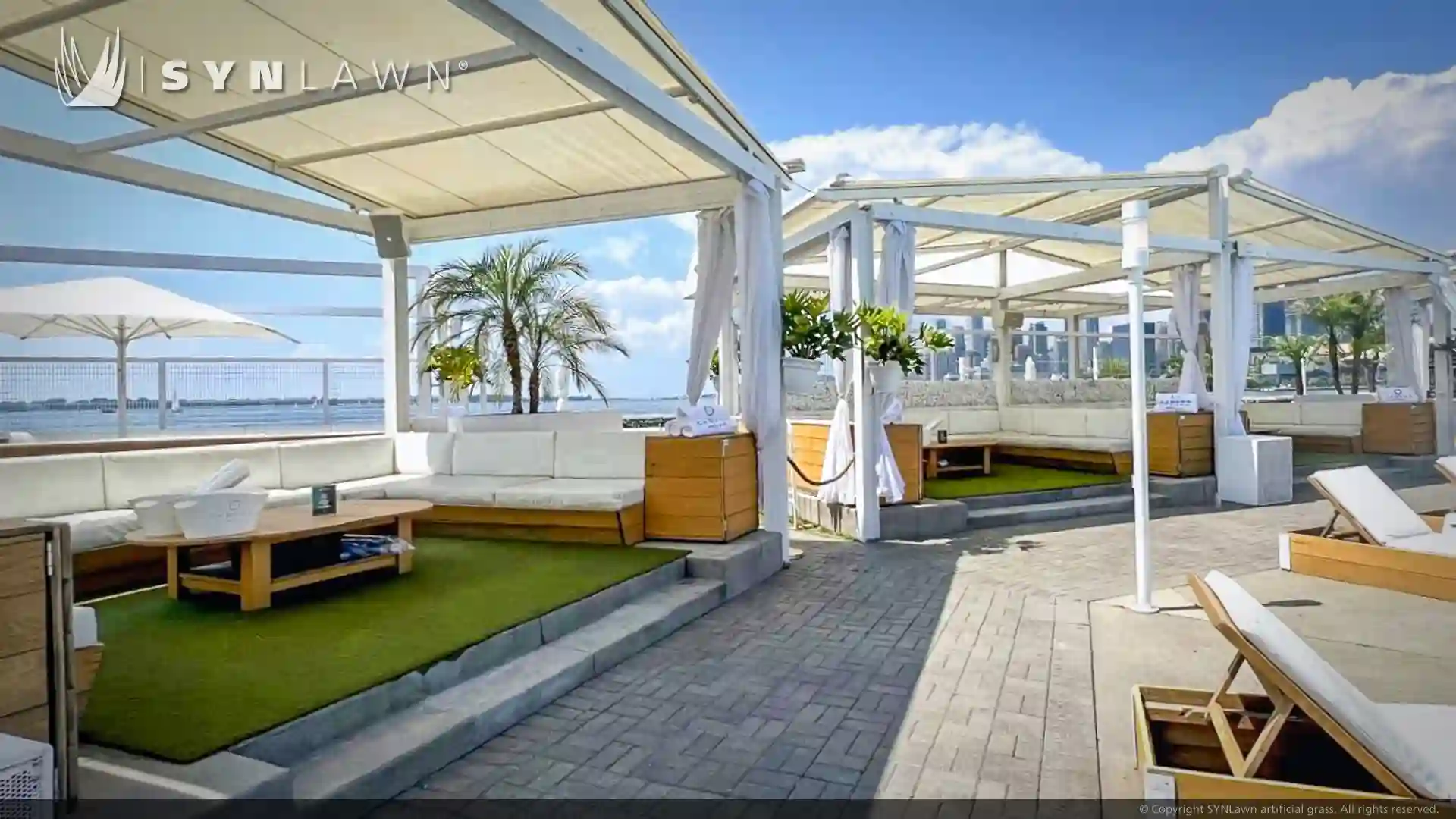 SYNLawn artificial grass at the Cabana Pool Bar in Toronto Ontario image of synlawn artificial grass at cabana pool bar Toronto Ontario