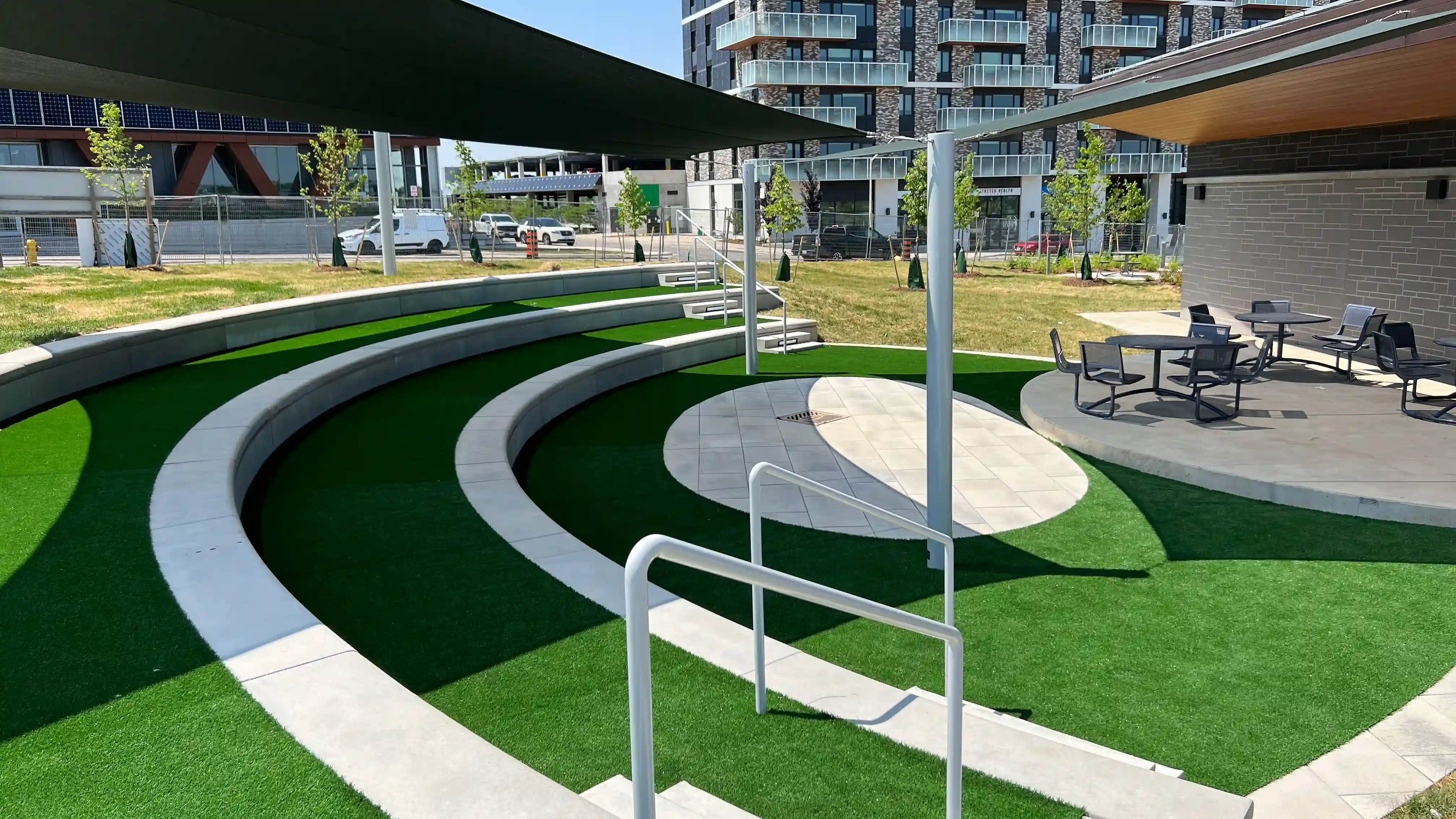 SYNLawn artificial grass at West 5 Amphitheater London Ontario Canada image of SYNLawn artificial grass at West 5 Amphitheater London Ontario Canada