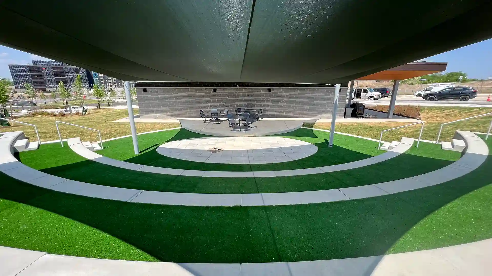 SYNLawn artificial grass at West 5 Amphitheater London Ontario Canada image of SYNLawn artificial grass at West 5 Amphitheater London Ontario Canada