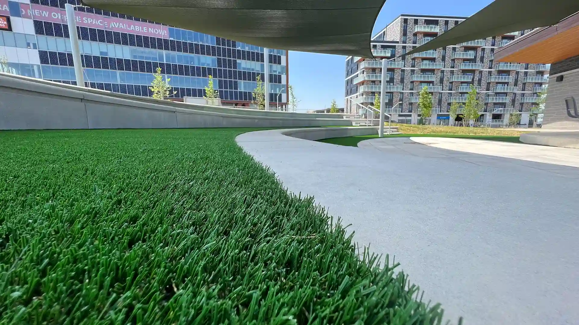 SYNLawn artificial grass at West 5 Amphitheater London Ontario Canada image of SYNLawn artificial grass at West 5 Amphitheater London Ontario Canada