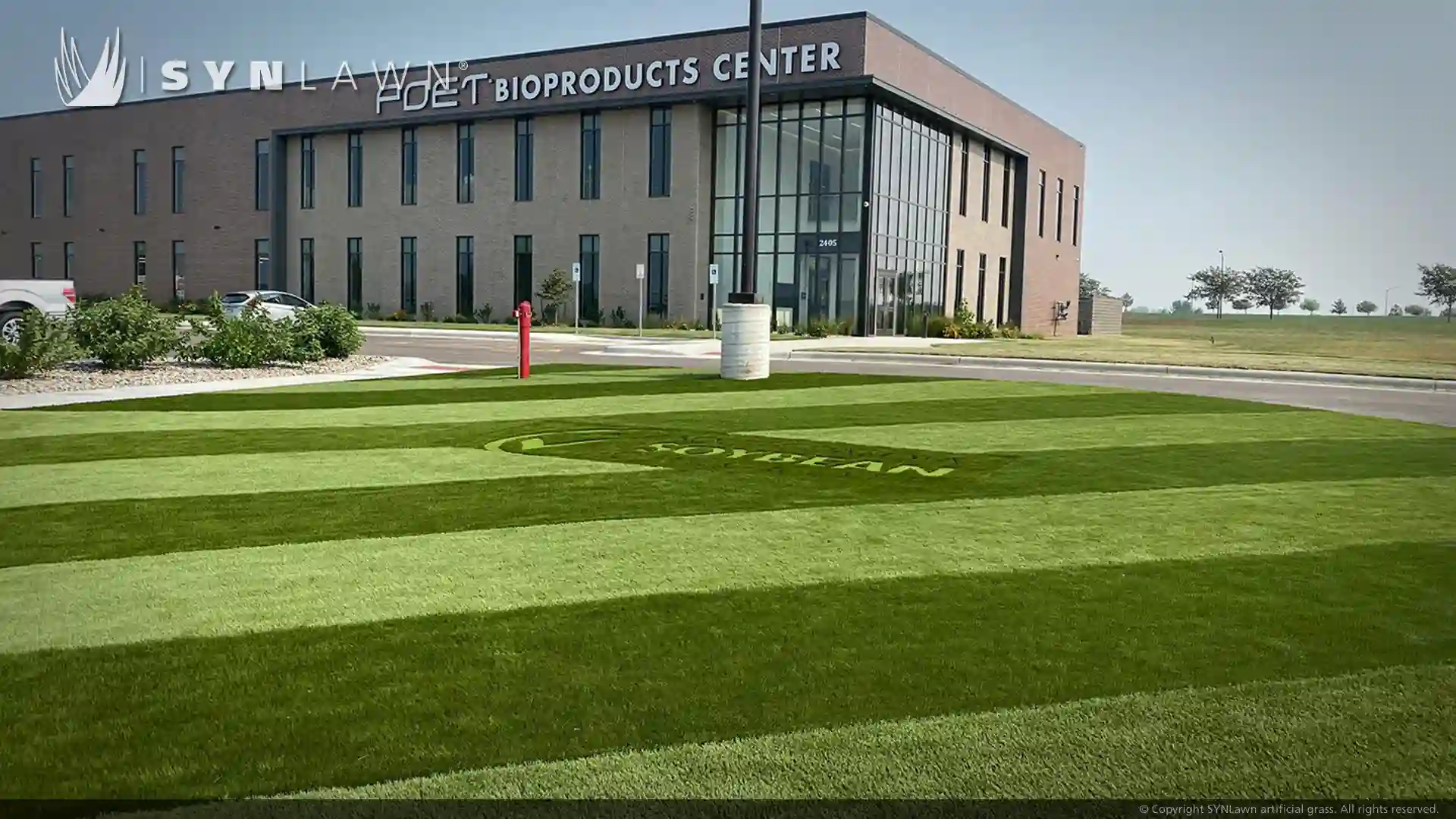 SYNLawn artificial grass at South Dakota State University's POET BioProducts Center image of SYNLawn artificial grass at South Dakota State University POET BioProducts Center