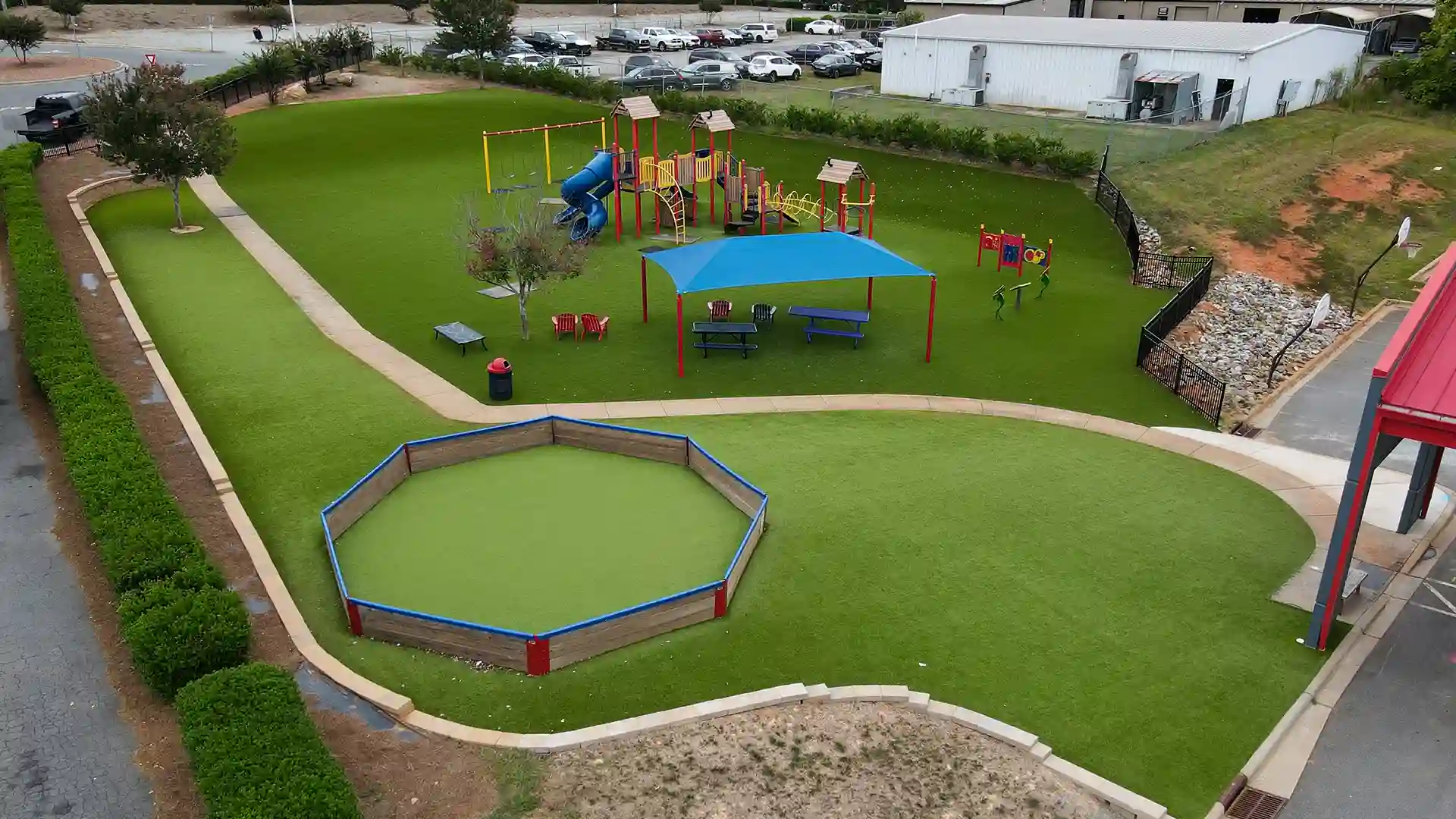 SYNLawn artificial grass for play areas at Lincoln Charter School Playground Denver North Carolina image of SYNLawn artificial grass for play areas at Lincoln Charter School Playground Denver North Carolina